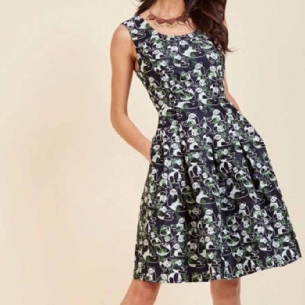 ModCloth Bamboo Debut Panda Dress sz S NWOT